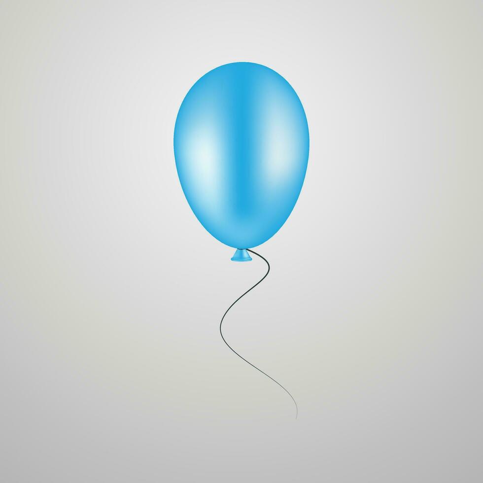 un azul globo con un cuerda adjunto a eso vector