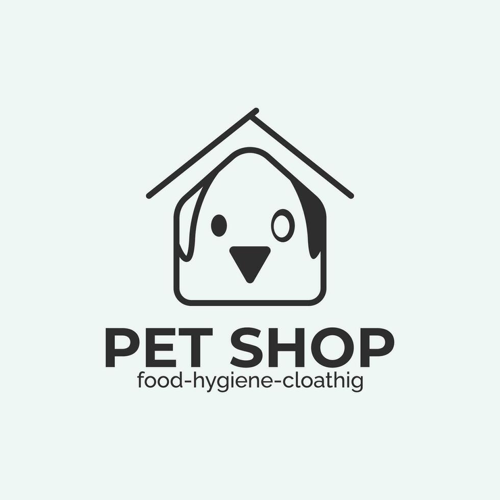 Pet shop logo simple design, icon pet shop minimalist vector