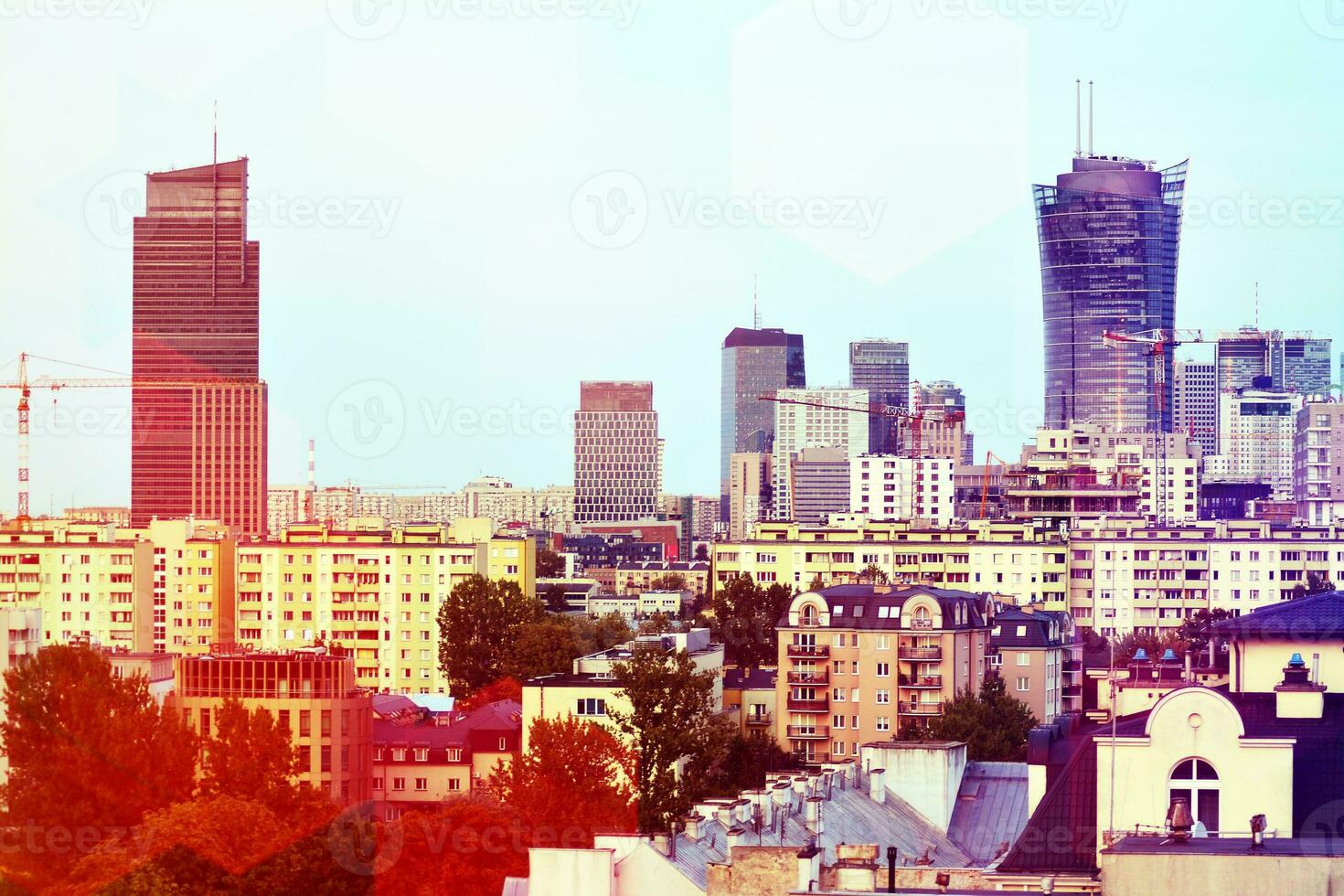 View of modern skyscrapers in the city center. photo