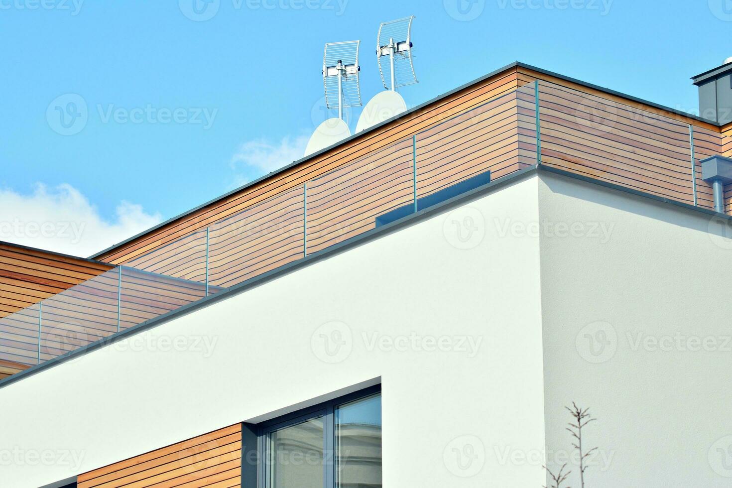 Perfectly manicured suburban house on a beautiful sunny day photo