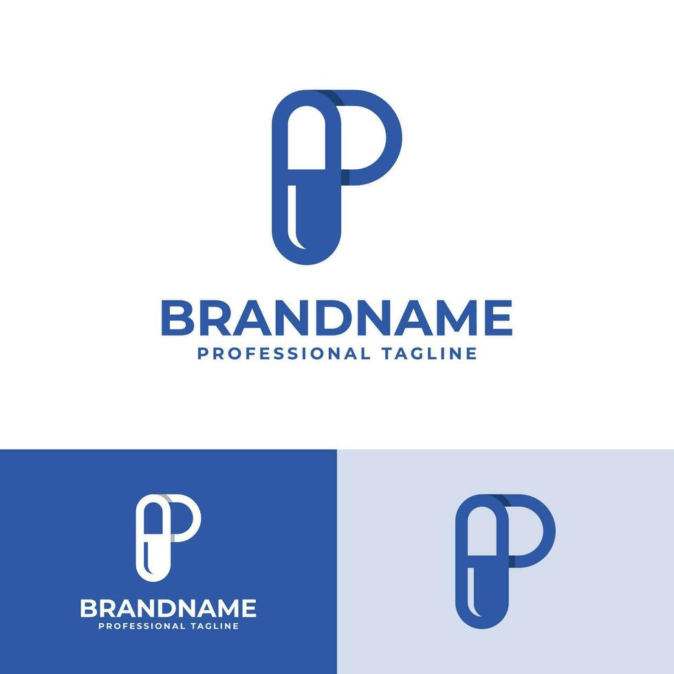 Letter P Capsule Logo, suitable for business related to Capsule or Pill with P initial vector