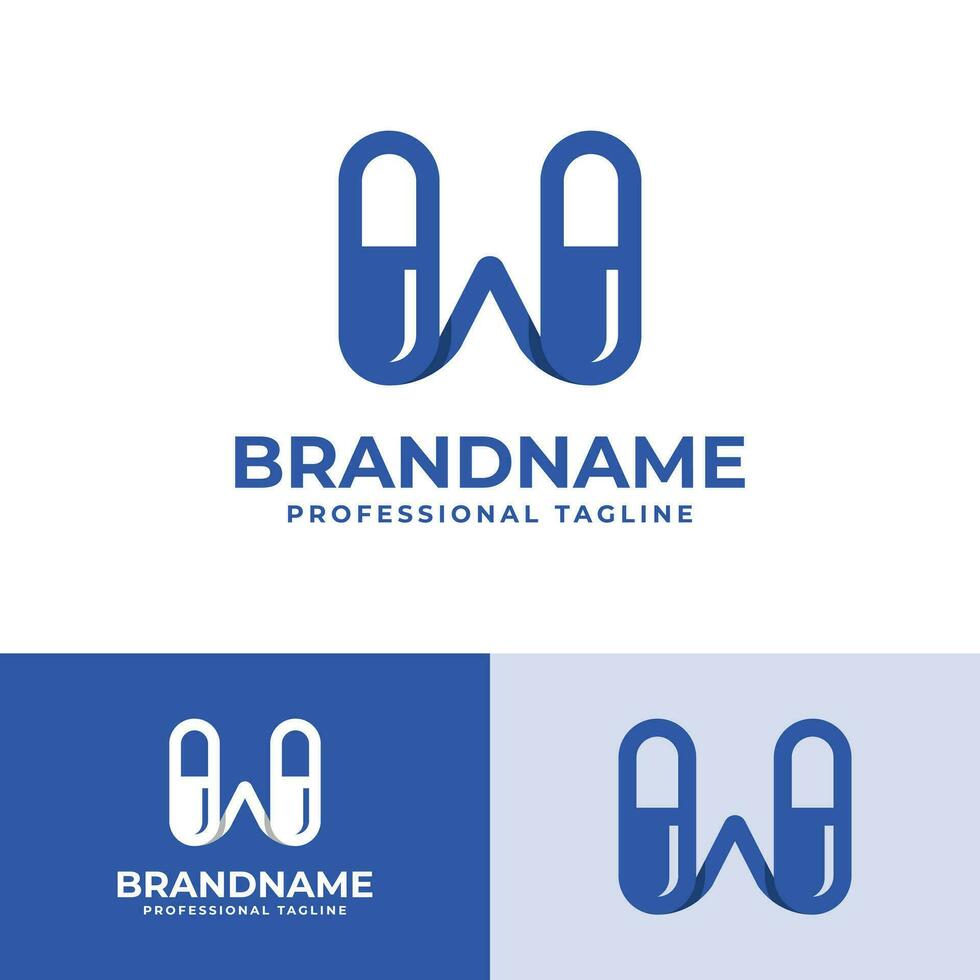 Letter W Capsule Logo, suitable for business related to Capsule or Pill with W initial vector