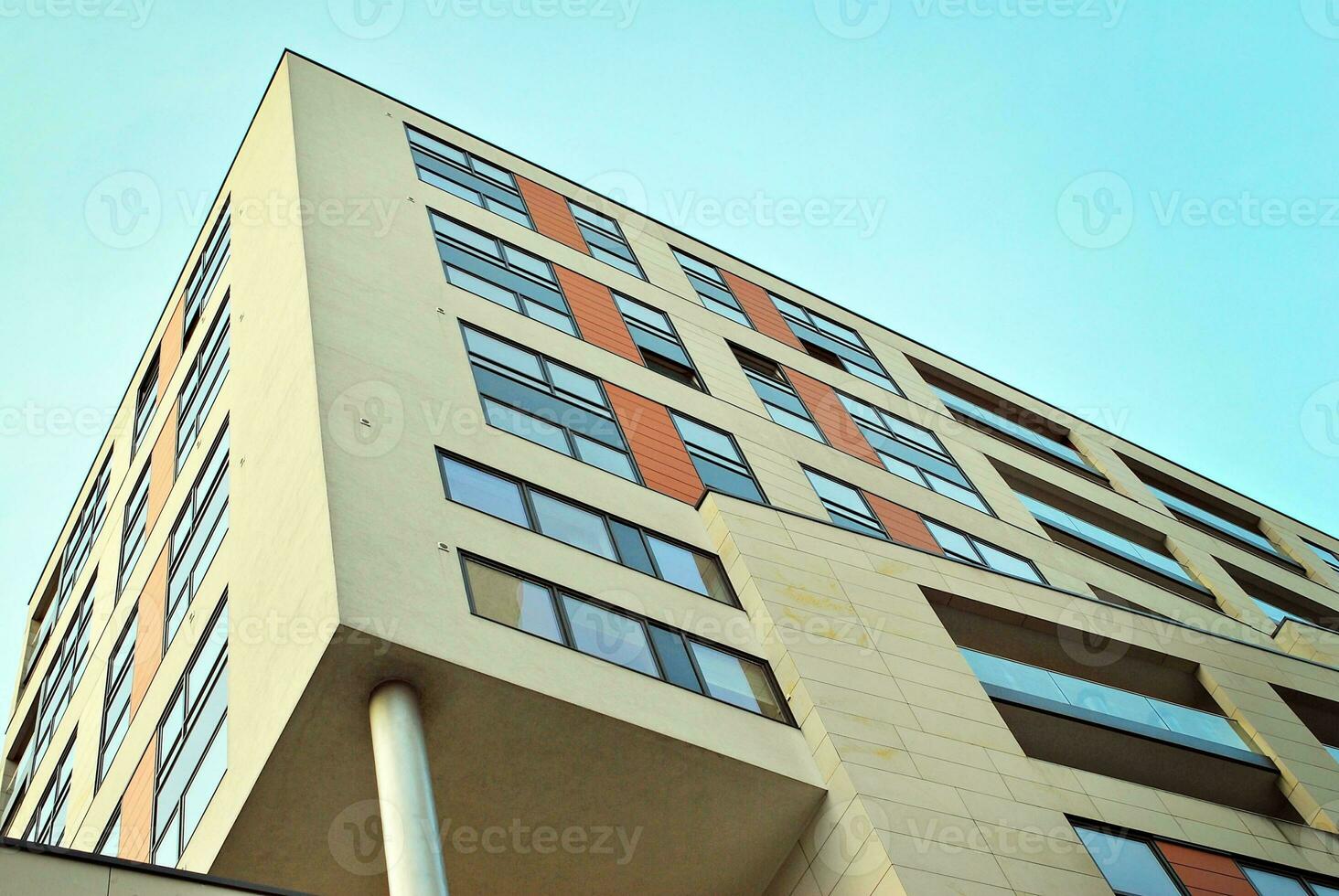 Modern and new apartment building. Multistoried, modern, new and stylish living block of flats. photo