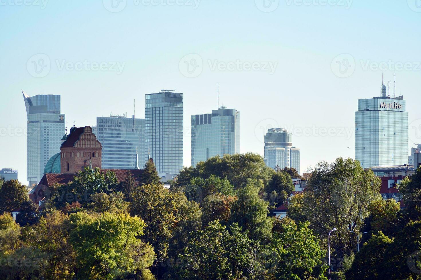 View of modern skyscrapers in the city center. photo