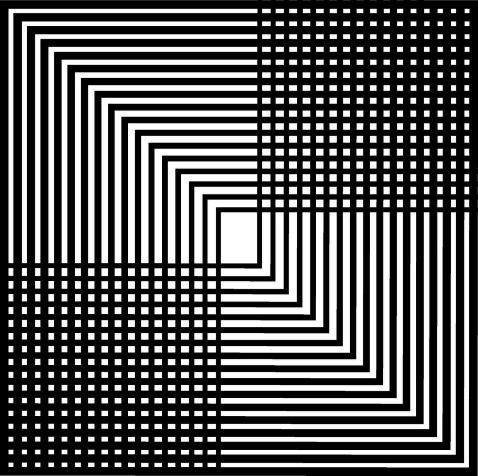 Vector abstract geometric pattern in the form of black squares and lines on a white background