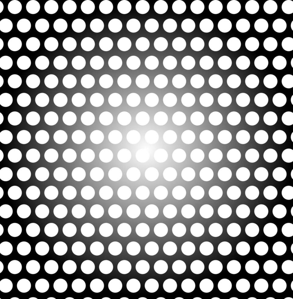 Abstract vector geometric pattern in the form of white circles located on a black metallic background