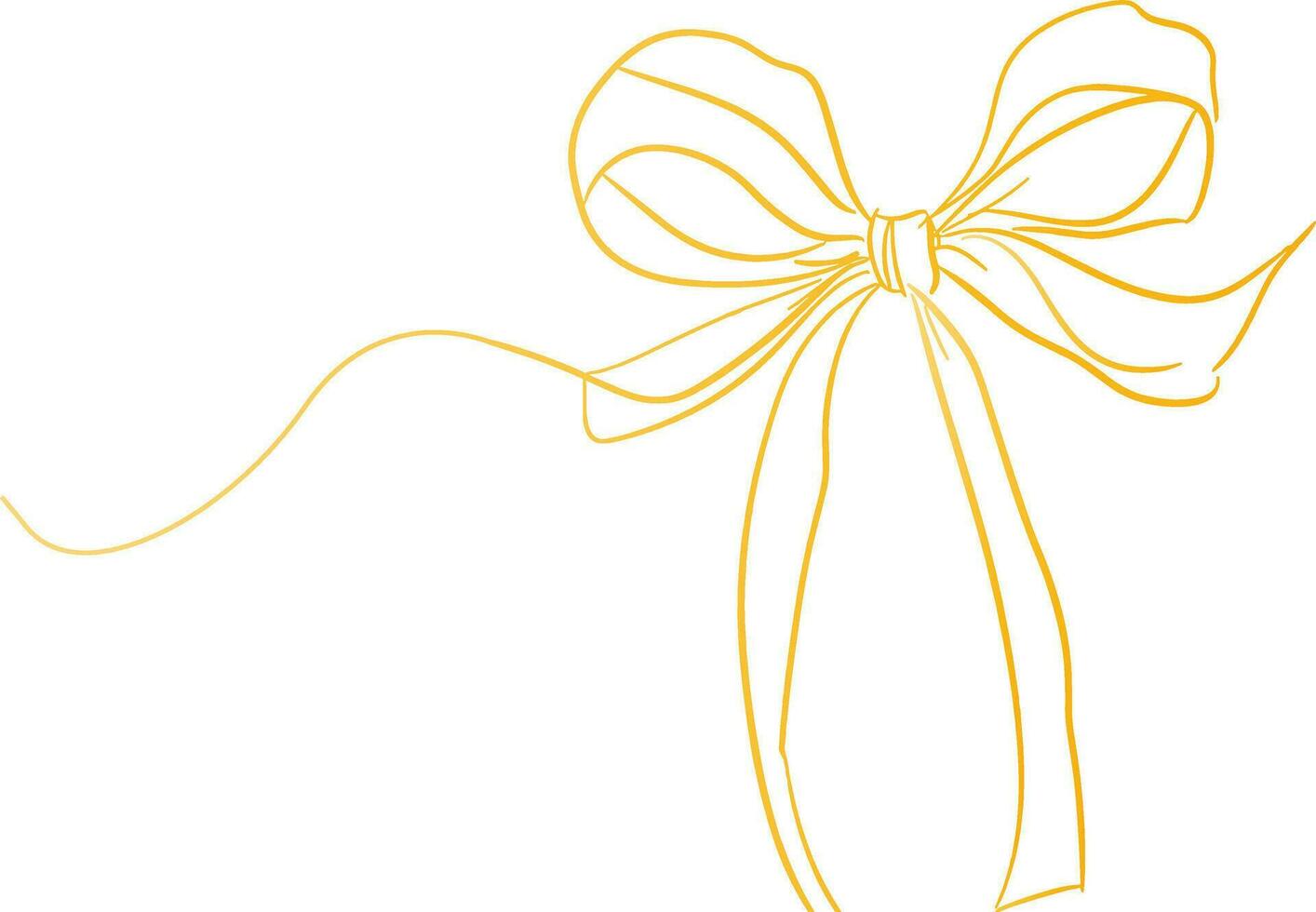 bows on gift Ribbon line art style vector, Banner ribbon, golden Flat banner ribbon for decorative design, Web banner, packaging, ornamental bow ribbon, present wrapping, craft, decorative element vector