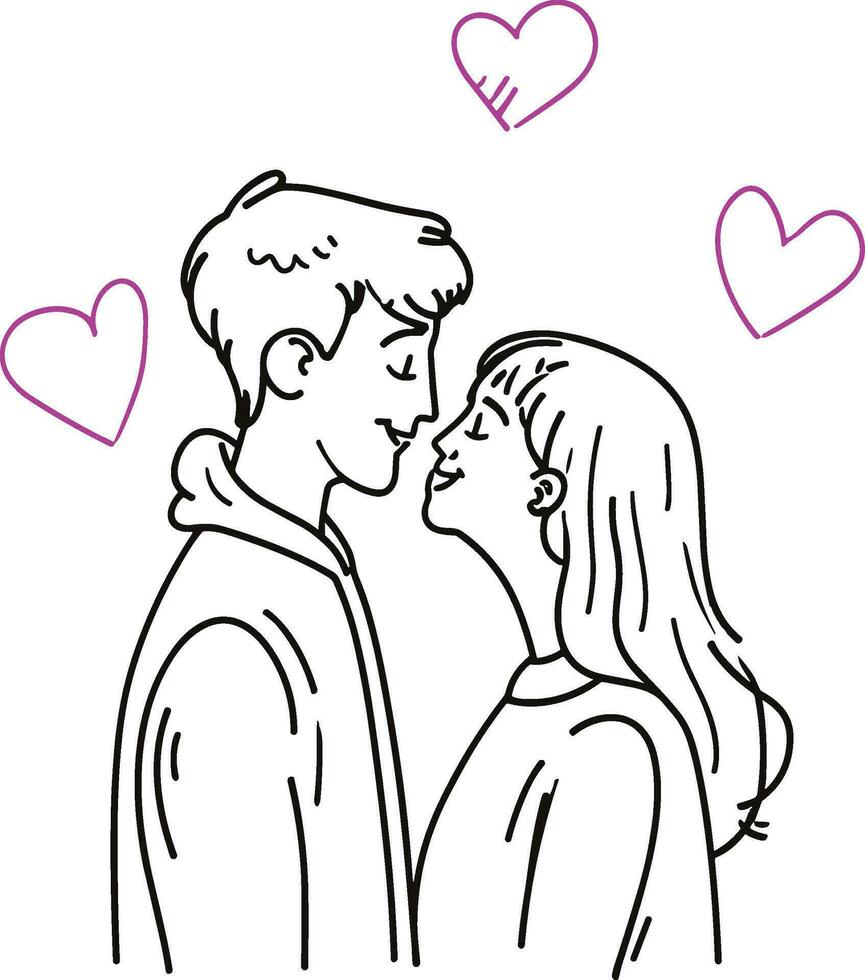 Romantic couple line art vector, Valentine concept, love illustration, romantic partners, relationship art, Valentine's Day graphic, romantic silhouette, couple in love, dating concept vector