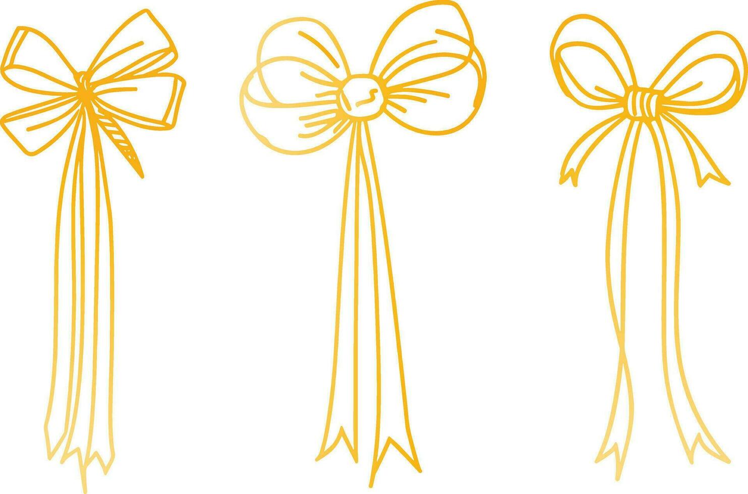 bows on gift Ribbon line art style vector, Banner ribbon set, Flat banner ribbon for decorative design, Web banner, packaging, ornamental ribbon, present wrapping, craft, decorative element vector
