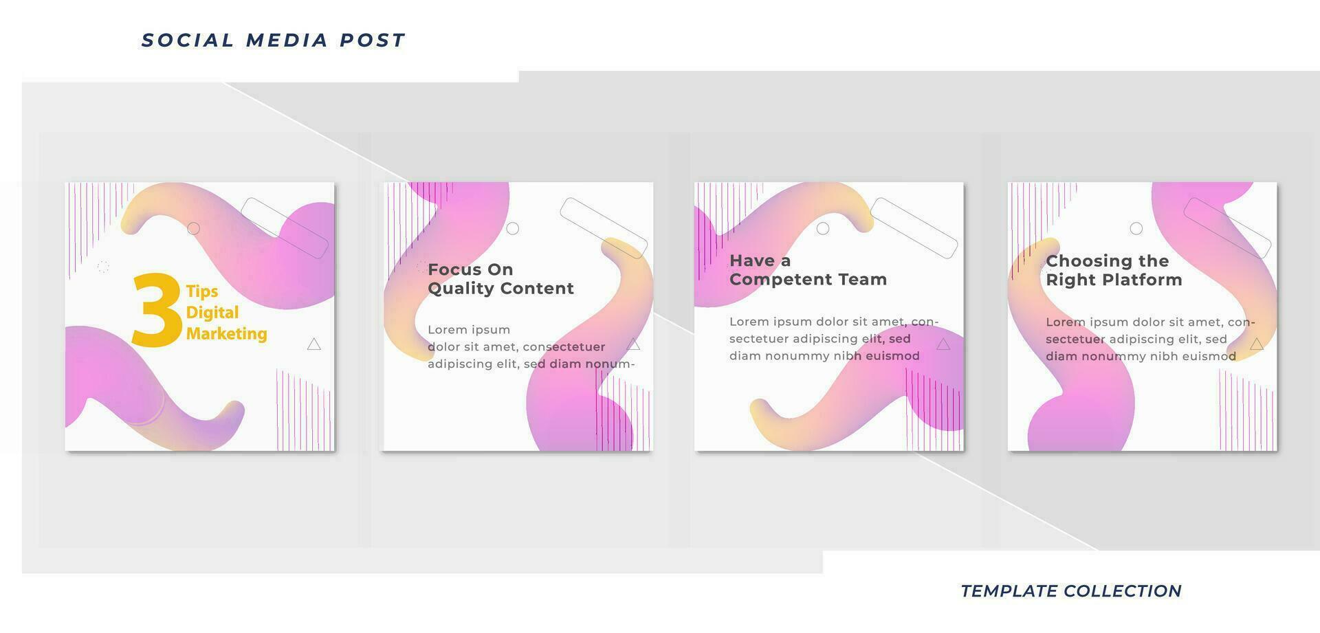 Tips social media tutorial, tips, post banner layout template background design element. Pro Vector