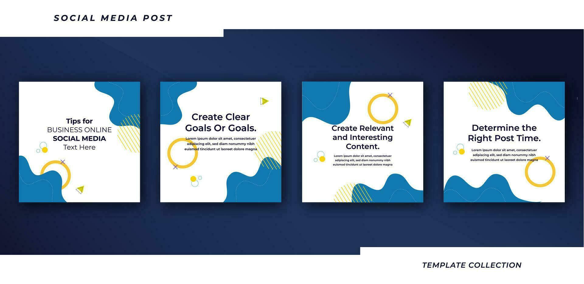 Tips social media tutorial, tips, post banner layout template background design element. Pro Vector