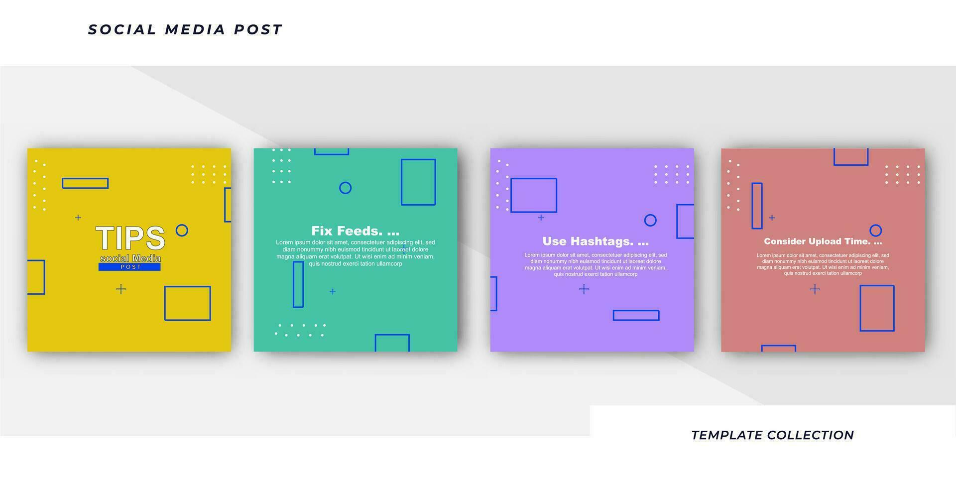 Tips social media tutorial, tips, post banner layout template background design element, Pro Vector