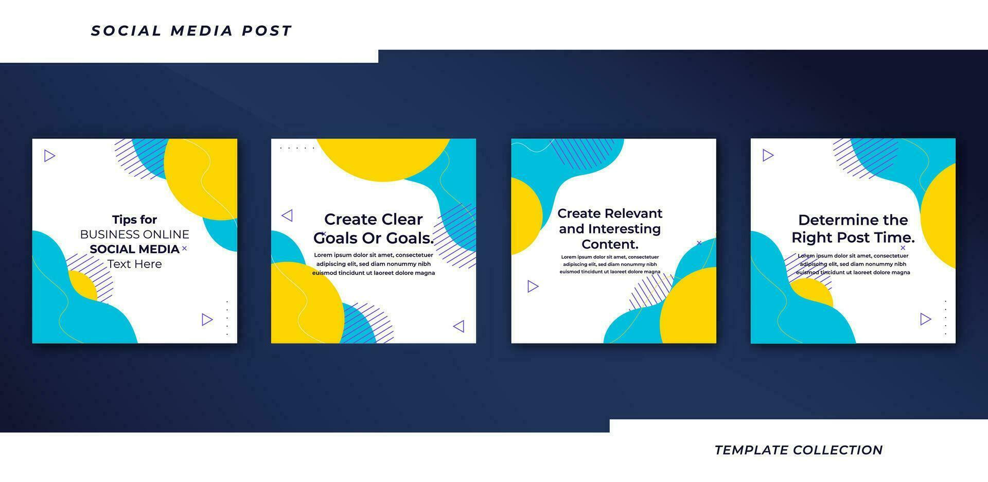 Tips social media tutorial, tips, post banner layout template background design element. Pro Vector