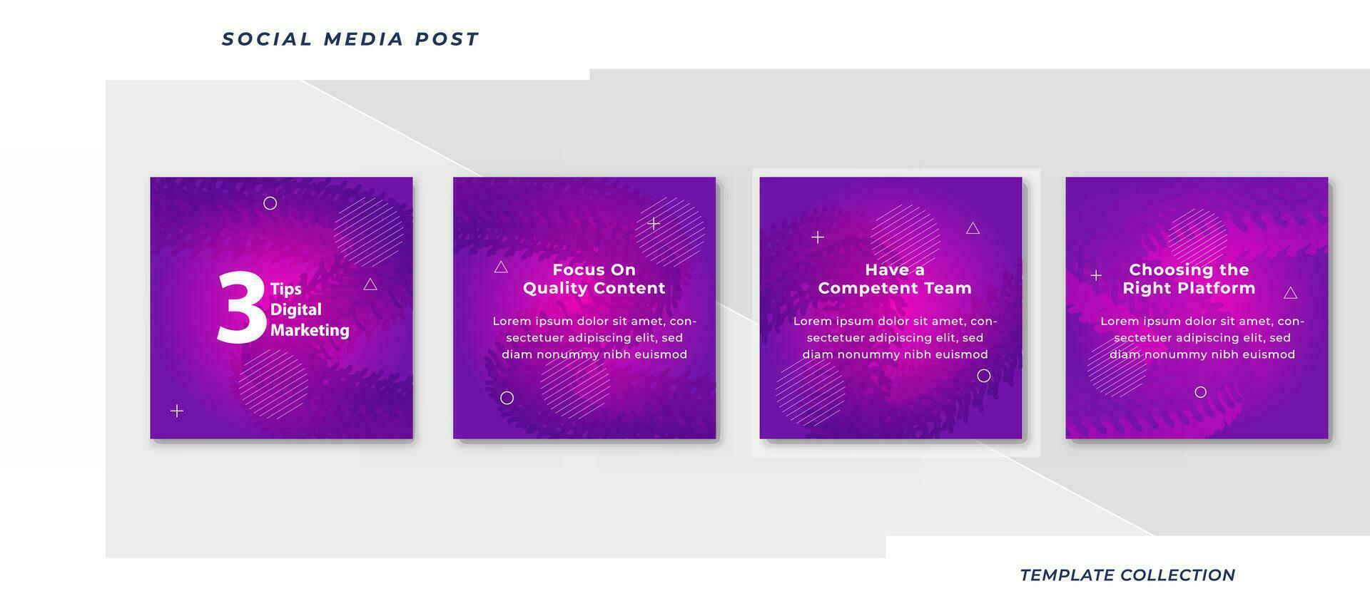 Tips social media tutorial, tips, post banner layout template background design element. Pro Vector