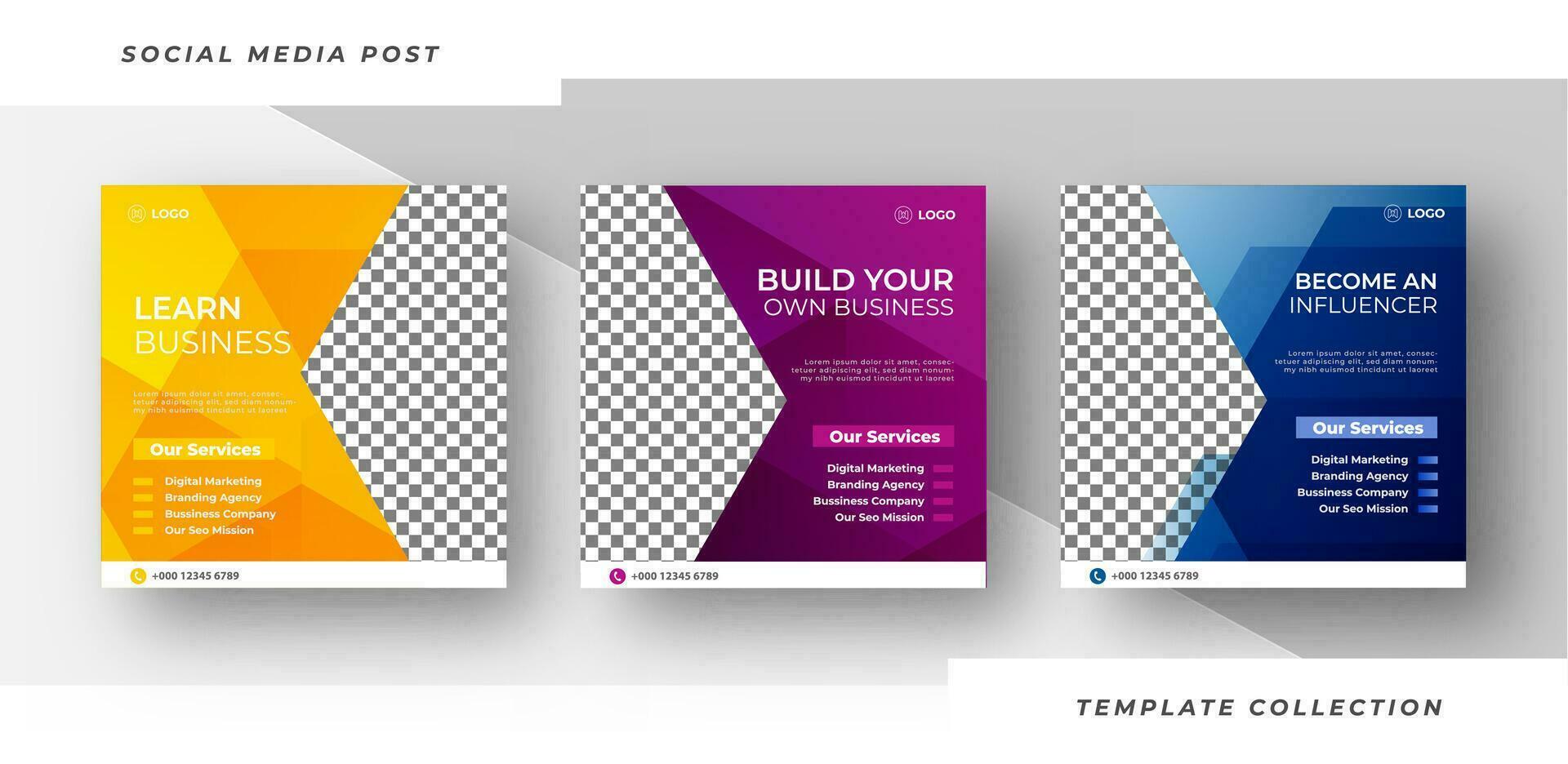 Business conference marketing strategies live webinar banner invitation and social media post template. Pro Vector