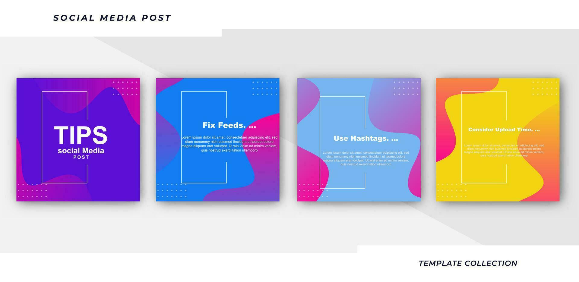 Tips social media tutorial, tips, post banner layout template background design element. Pro Vector
