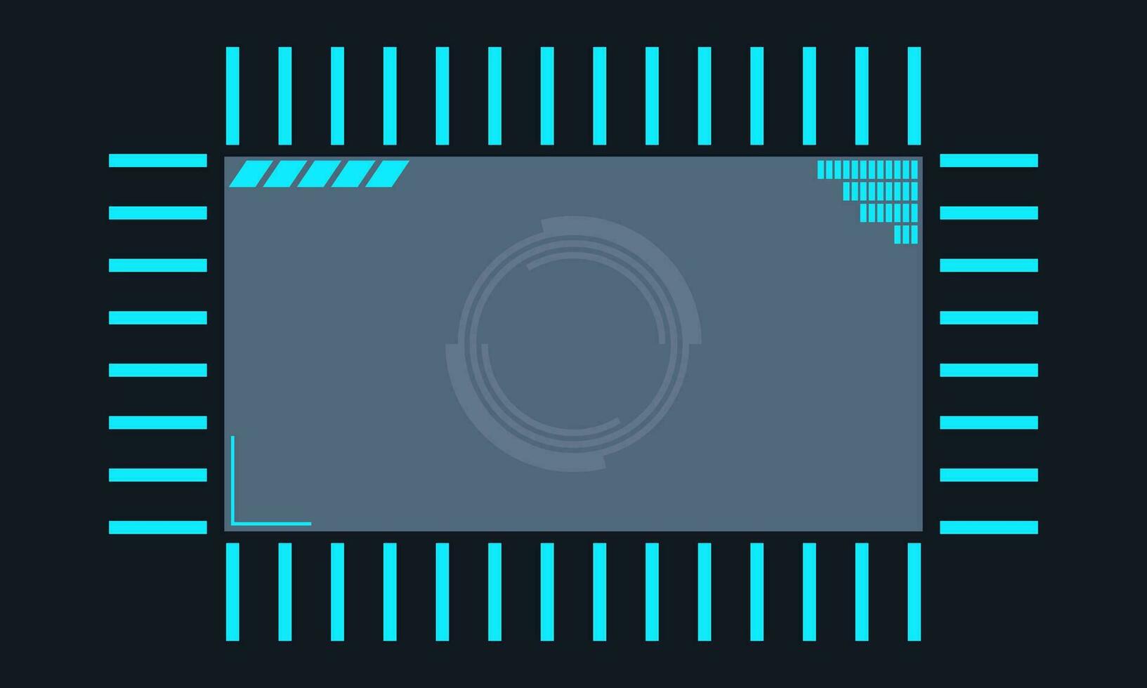 Futuristic interface ui elements. Holographic hud user interface elements, high tech bars and frames. Hud interface icons vector illustration set. Circle and rectangular shape borders