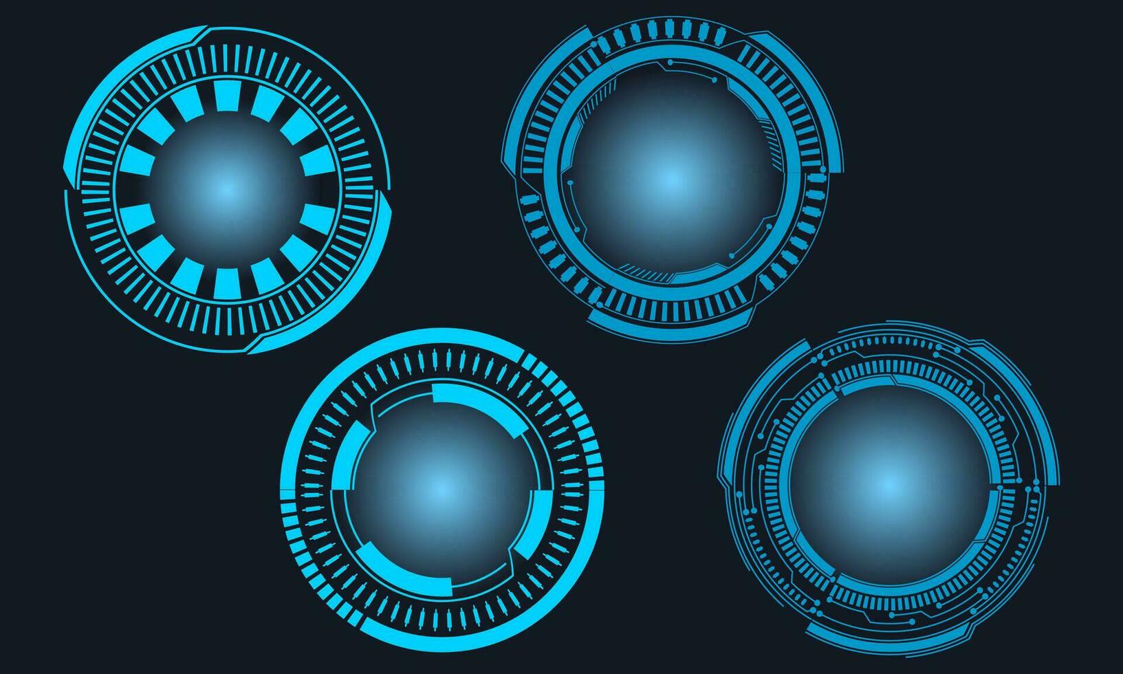 Set of Sci Fi Modern User Interface Elements. Futuristic Abstract HUD. Good for game UI. vector