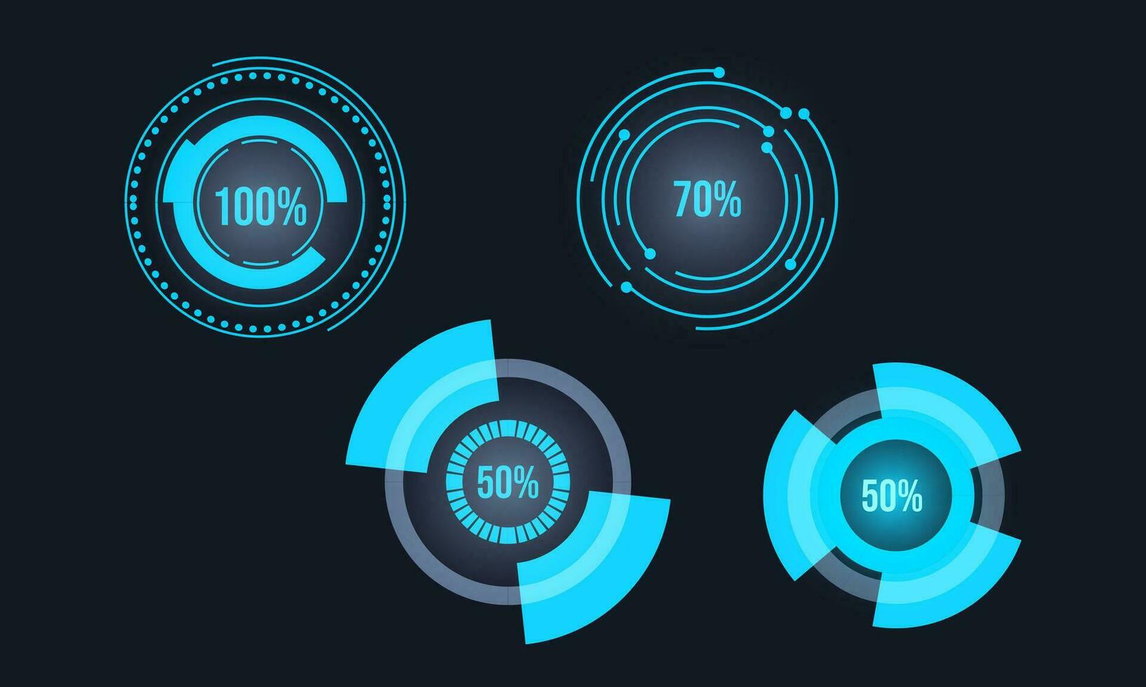 Set of Sci Fi Modern User Interface Elements. Futuristic Abstract HUD. Good for game UI. vector