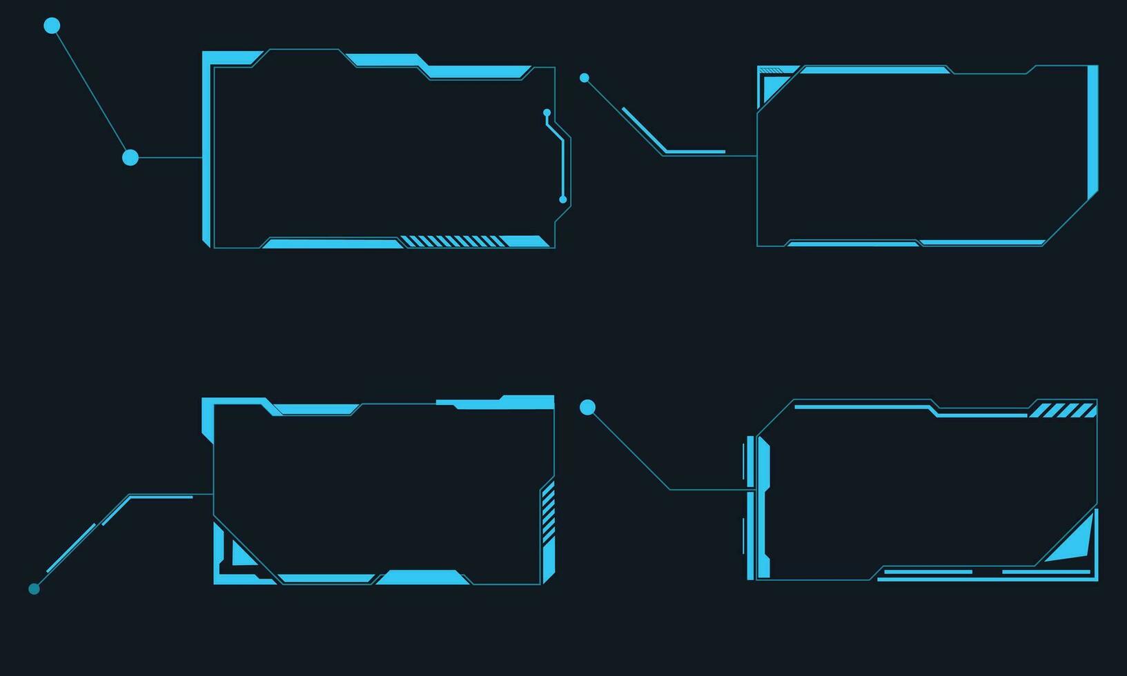 Set of Sci Fi Modern User Interface Elements. Futuristic Abstract HUD. Good for game UI. vector