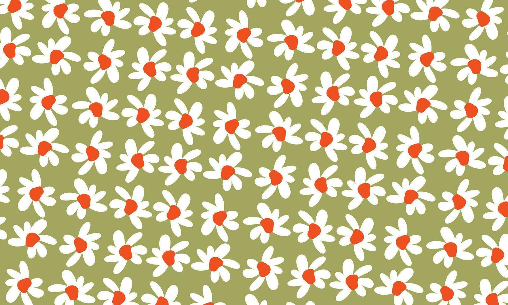 Flower pattern background, cute doodle design vector