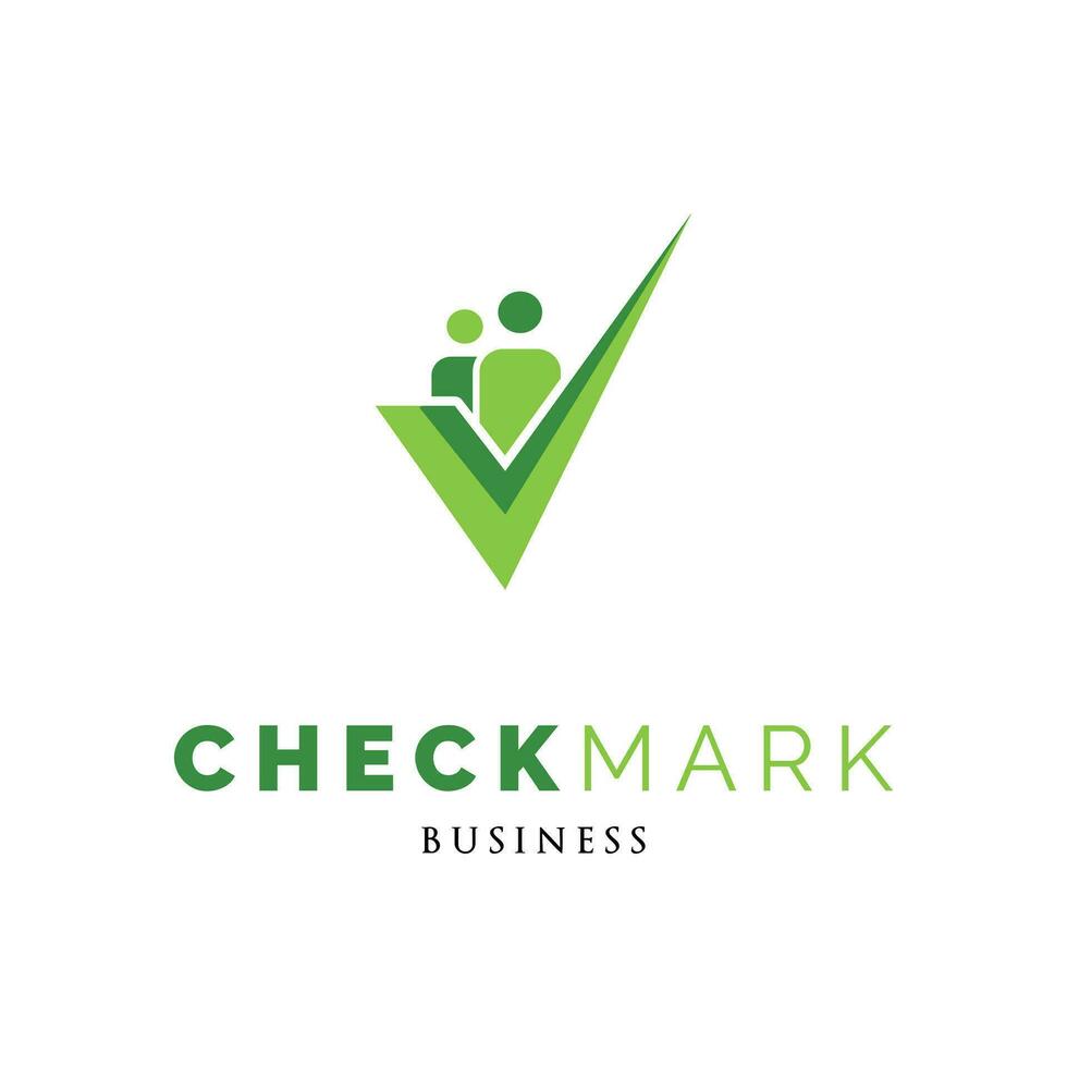 People Check Mark or Tick Icon Logo Design Template vector