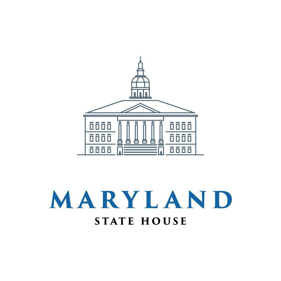 Maryland estado casa icono logo diseño modelo vector
