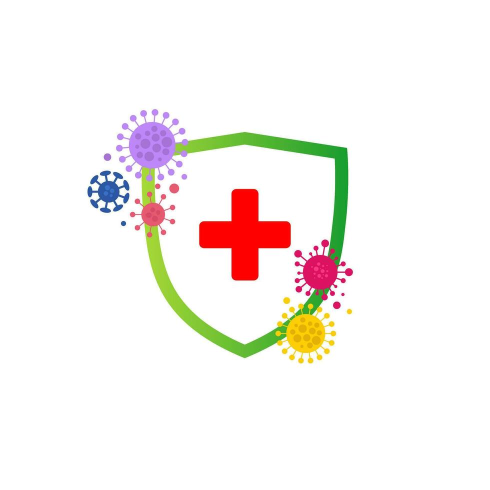 seguridad proteger para virus proteccion. coronavirus, 2019. proteger proteccion. cuidado de la salud concepto. la seguridad logo, sistema vector icono