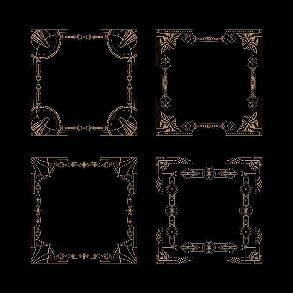 Art Deco Square Frame Illustration vector