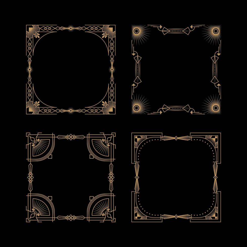 Art Deco Square Frame Illustration vector