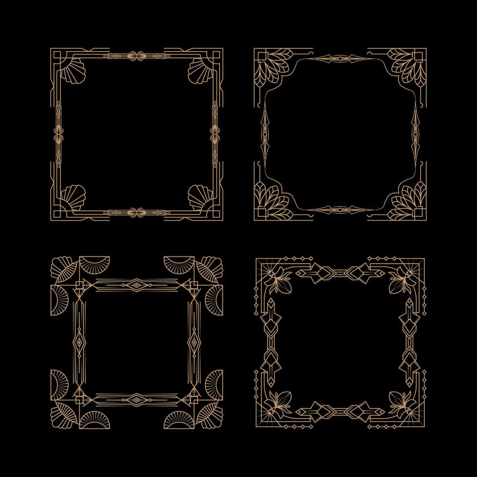 Art Deco Square Frame Illustration vector