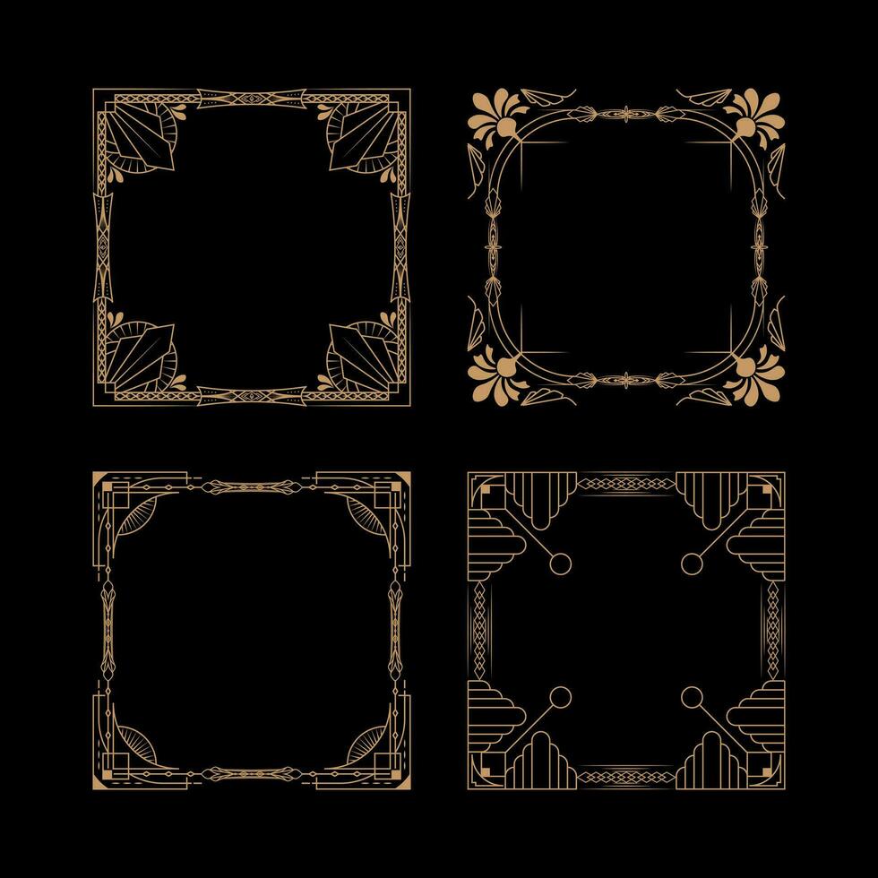 Art Deco Square Frame Illustration vector