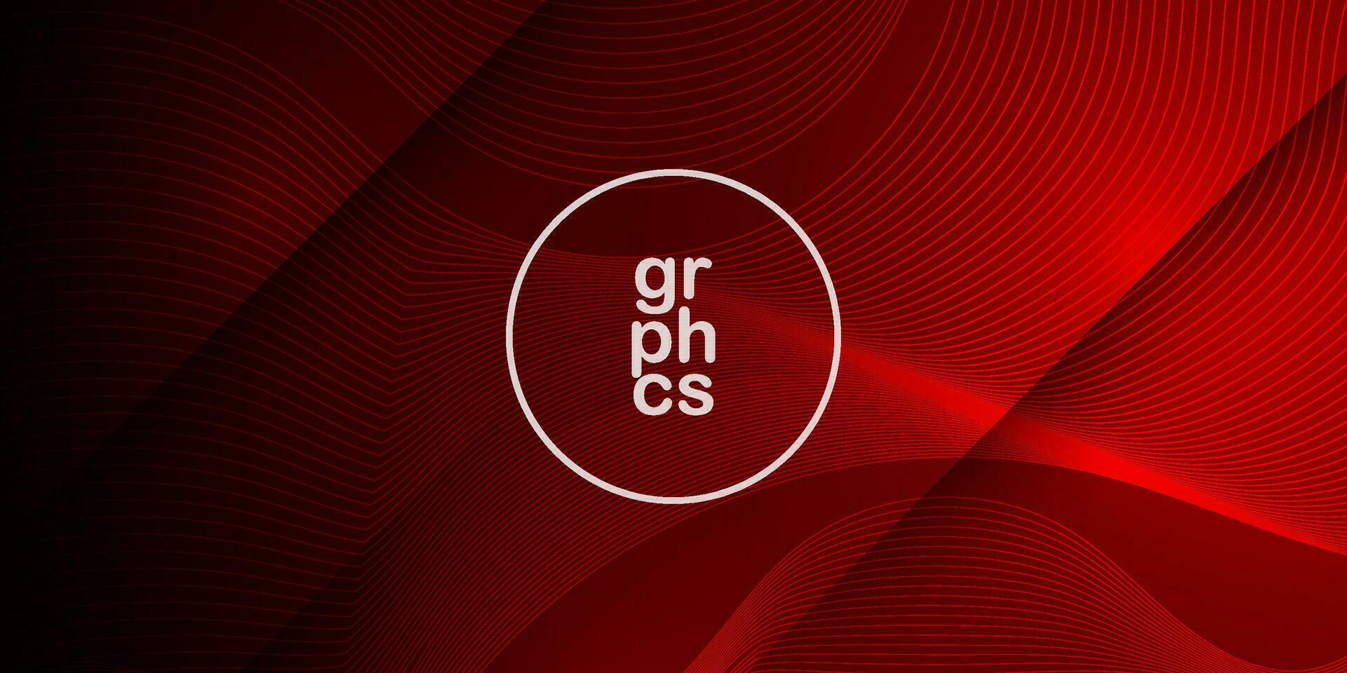 Abstract dark red background with realistic shadow wave line. Dark design with 3D concept. Red futuristic wallpaper. Eps10 vector