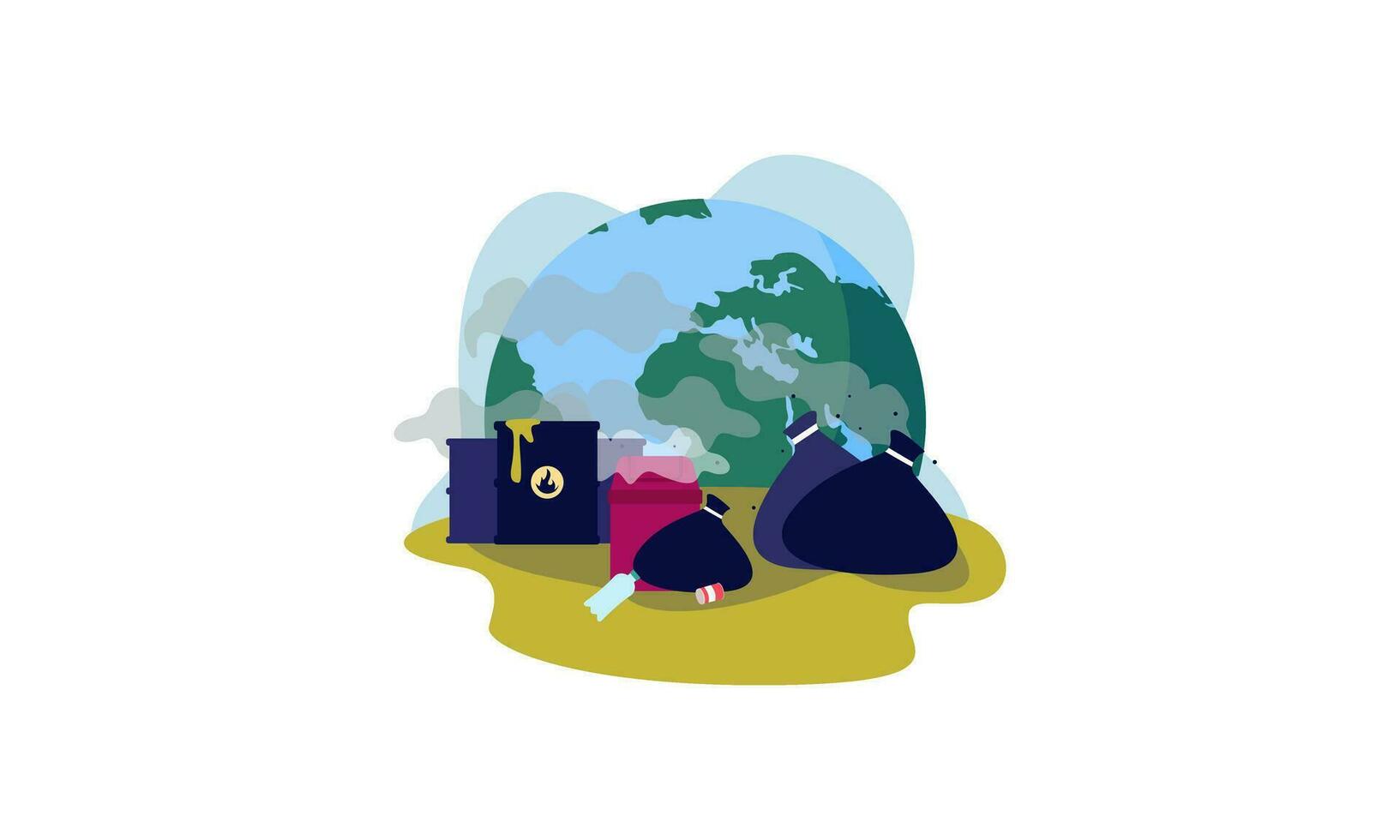 Global warming illustration, environment pollution, global warming heating impact concept vector