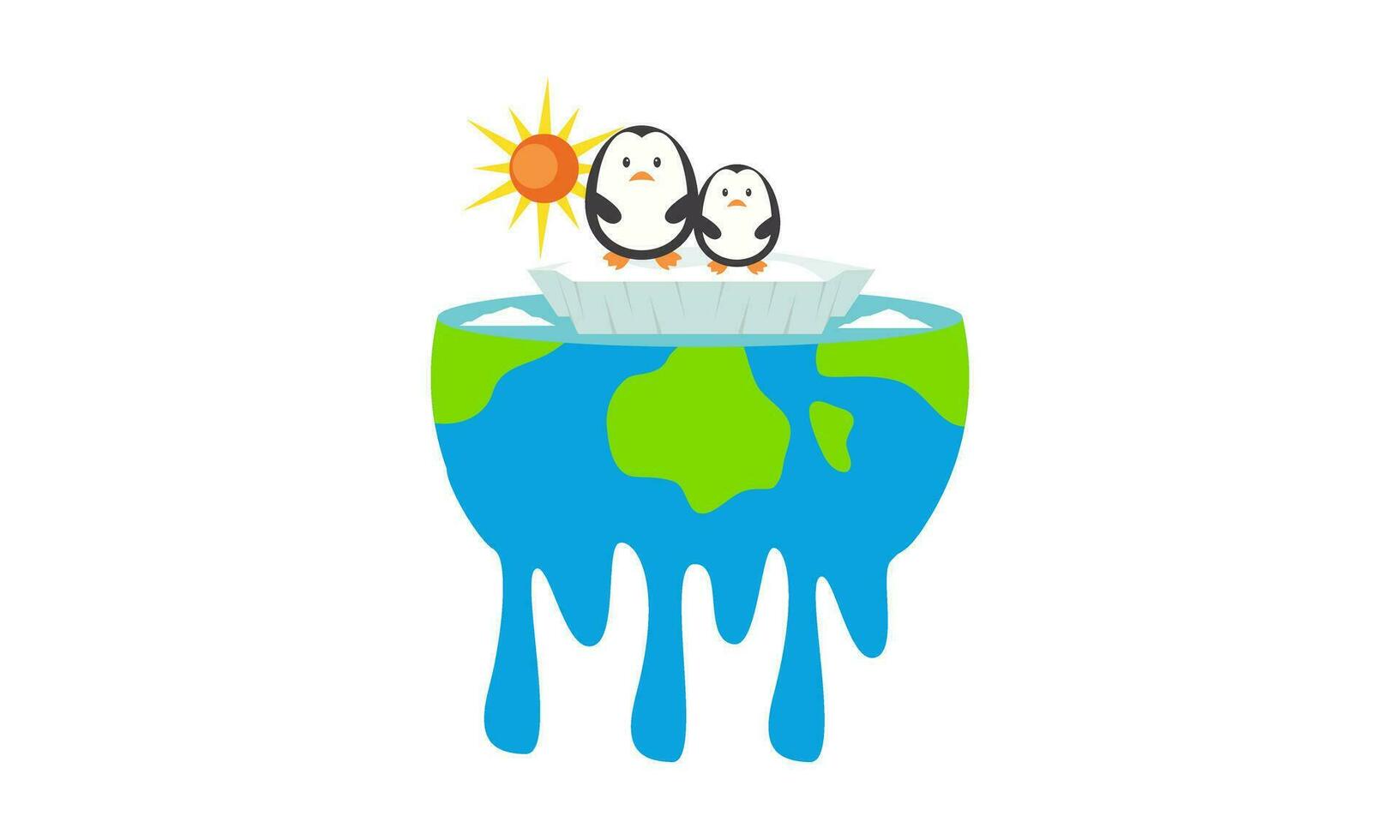 Global warming illustration, environment pollution, global warming heating impact concept vector