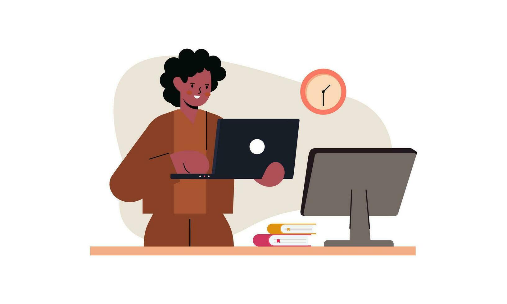 African office employee character illustration vector