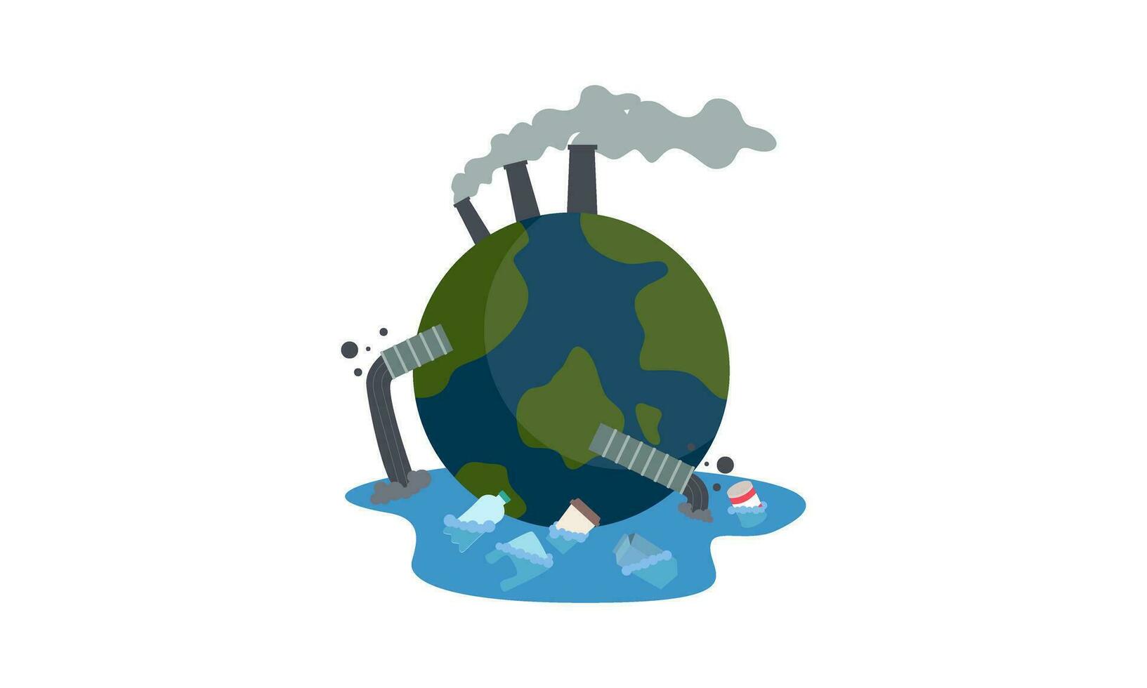 global calentamiento ilustración, ambiente contaminación, global calentamiento calefacción impacto concepto vector
