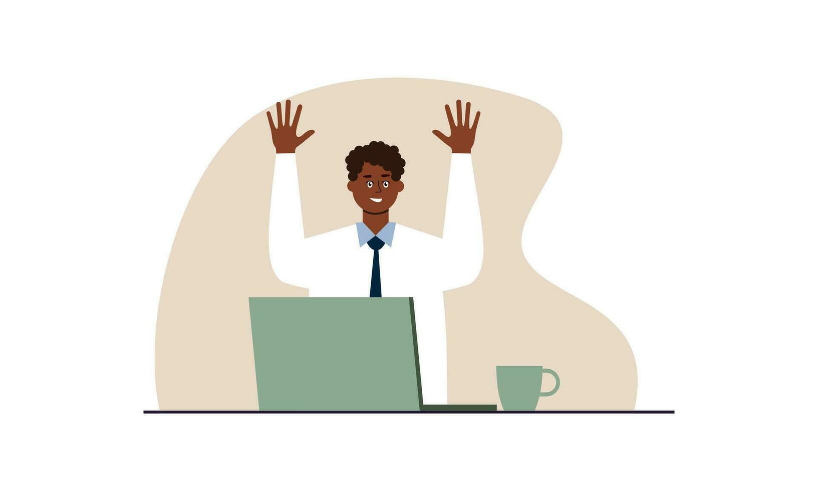 African office employee character illustration vector