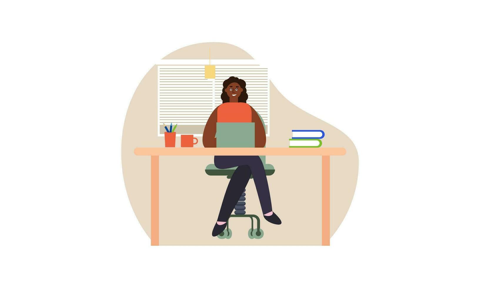 African office employee character illustration vector