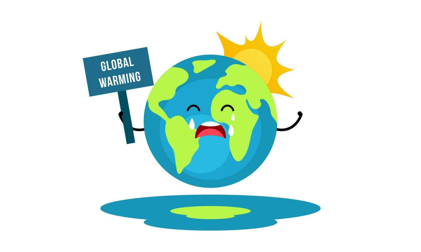 Global warming illustration, environment pollution, global warming heating impact concept vector
