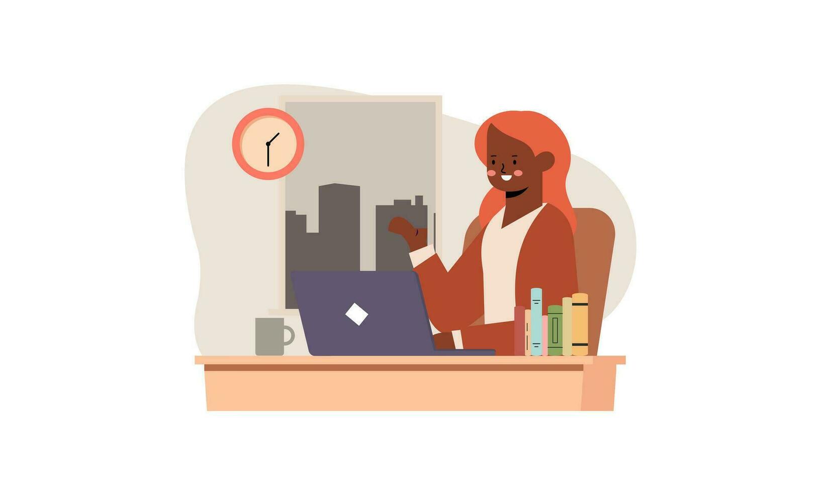 African office employee character illustration vector