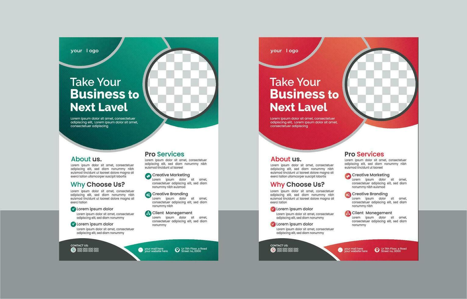 Corporate creative colorful business flyer template design set, abstract business flyer,  vector template design or business poster template design