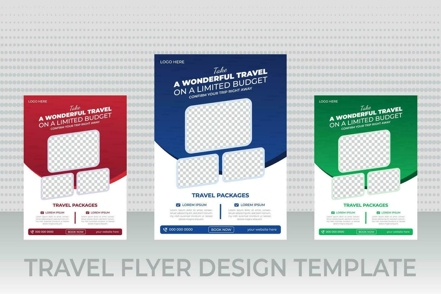 Tour and travel flyer template, traveling or summer beach travelling flyer social media post or web banner template design, Tourism business marketing flyer or poster with abstract digital background vector