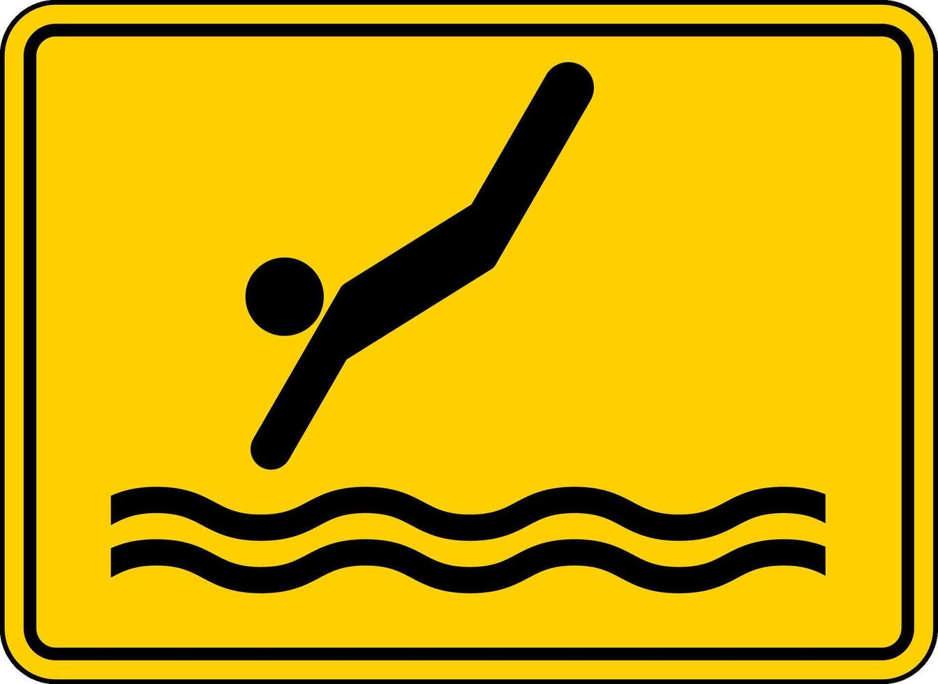 Water Safety Sign Caution - Diving Area vector