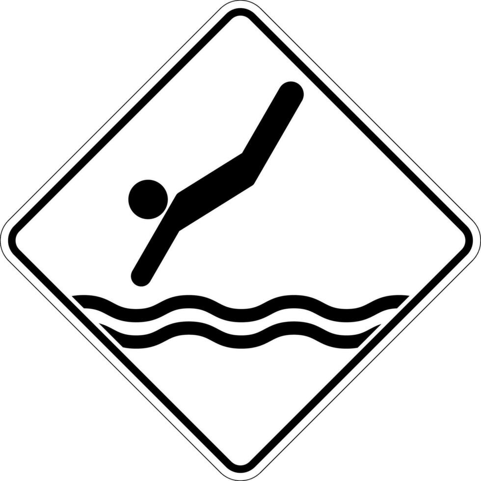 Water Safety Sign Caution - Diving Area vector