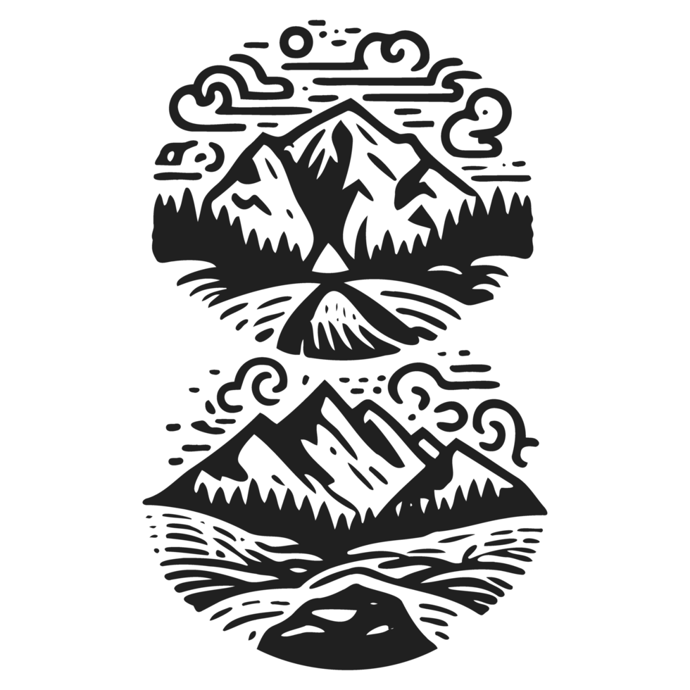 AI generated climbing set for traveler t-shirt design illustration png