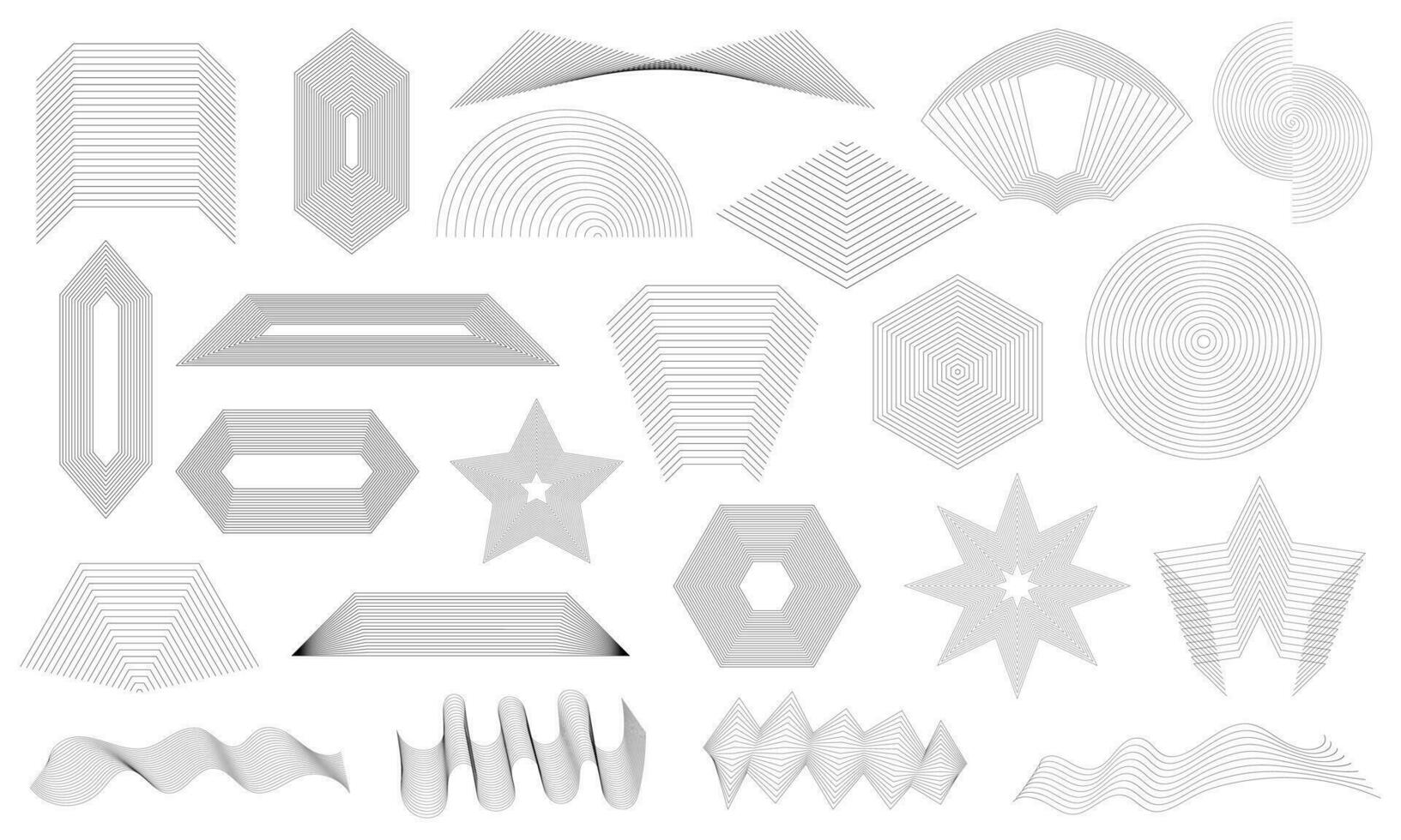 Collection of abstract elements various shapes. Y2K shape abstract decoration vector