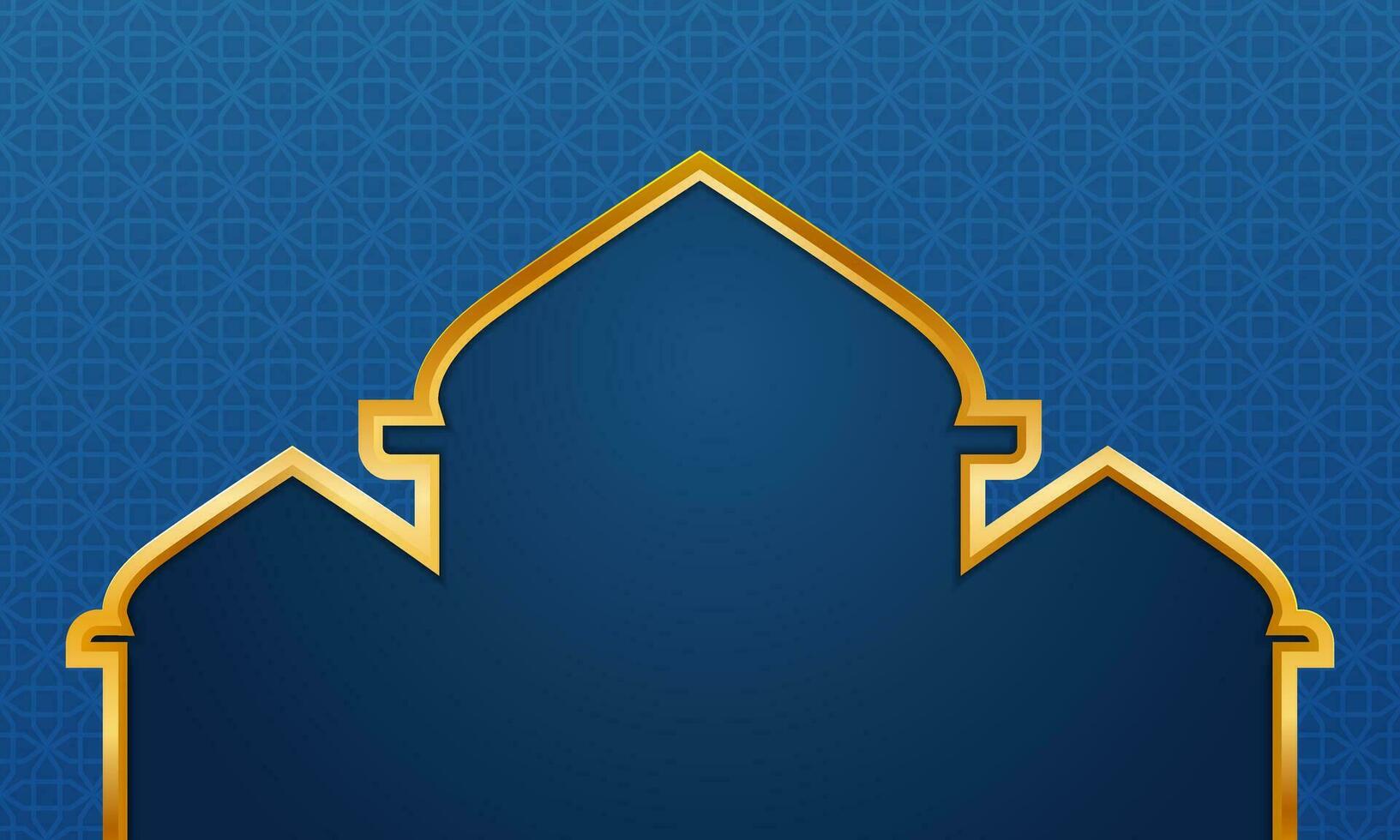 Blank mosque frame islamic celebration background vector