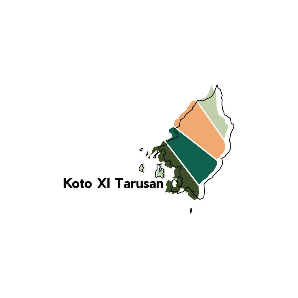 vector Map City of Koto XI Tarusan modern outline, High detailed vector  illustration vector Design Template, suitable for your company