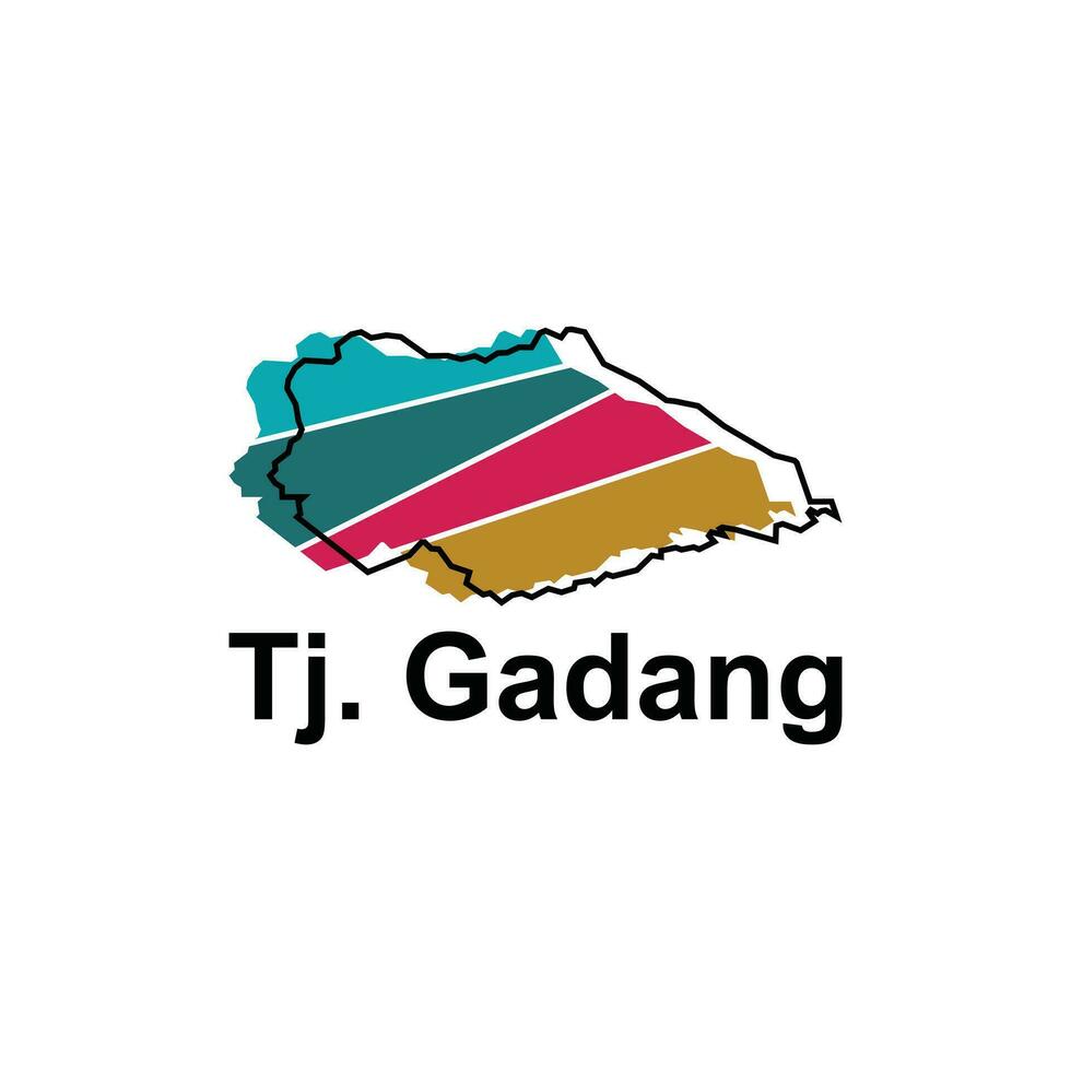 tj Gadang mapa. vector mapa de Indonesia país vistoso diseño, ilustración diseño modelo en blanco antecedentes